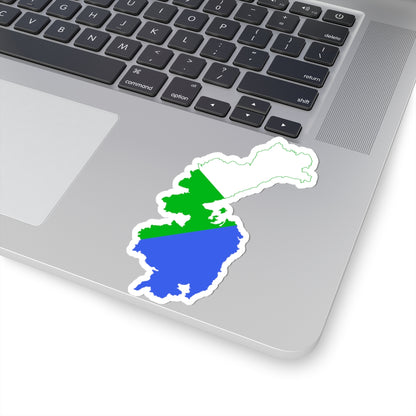 Flag-map of Khabarovsk Krai (Russia) STICKER Vinyl Kiss-Cut Decal