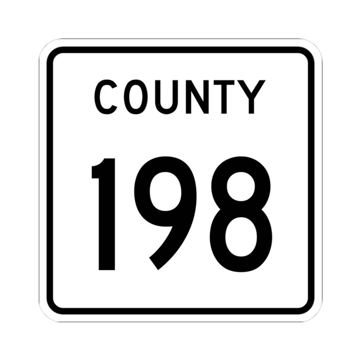 County 198 square (Minnesota) (Road Sign) STICKER Vinyl Kiss-Cut Decal