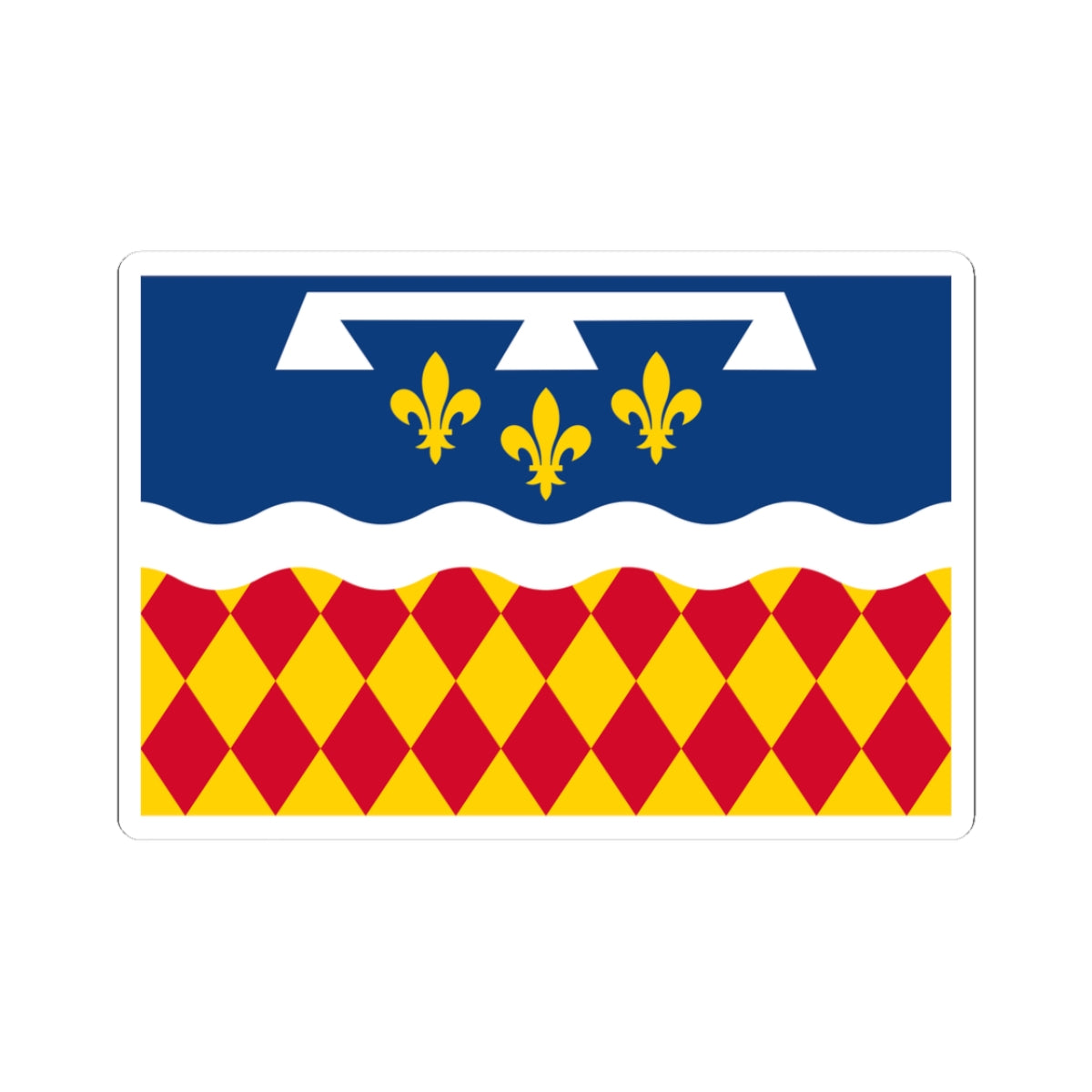 Flag of Charente (France) STICKER Vinyl Kiss-Cut Decal