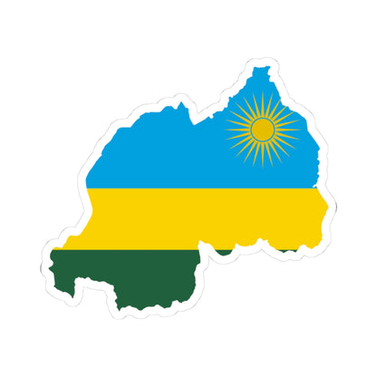 Flag map of Rwanda (Rwanda) STICKER Vinyl Kiss-Cut Decal