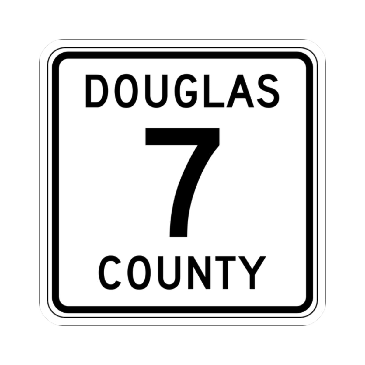 Douglas County Route 7 (Minnesota) (Road Sign) STICKER Vinyl Kiss-Cut Decal