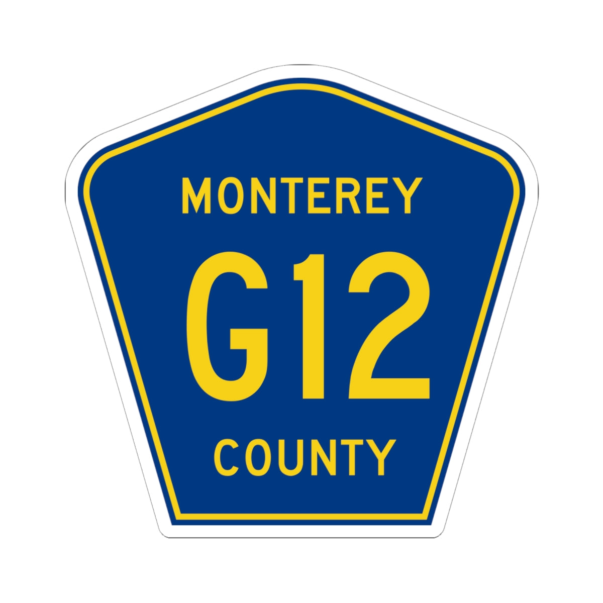 Monterey County G12 (California) (Road Sign) STICKER Vinyl Kiss-Cut Decal