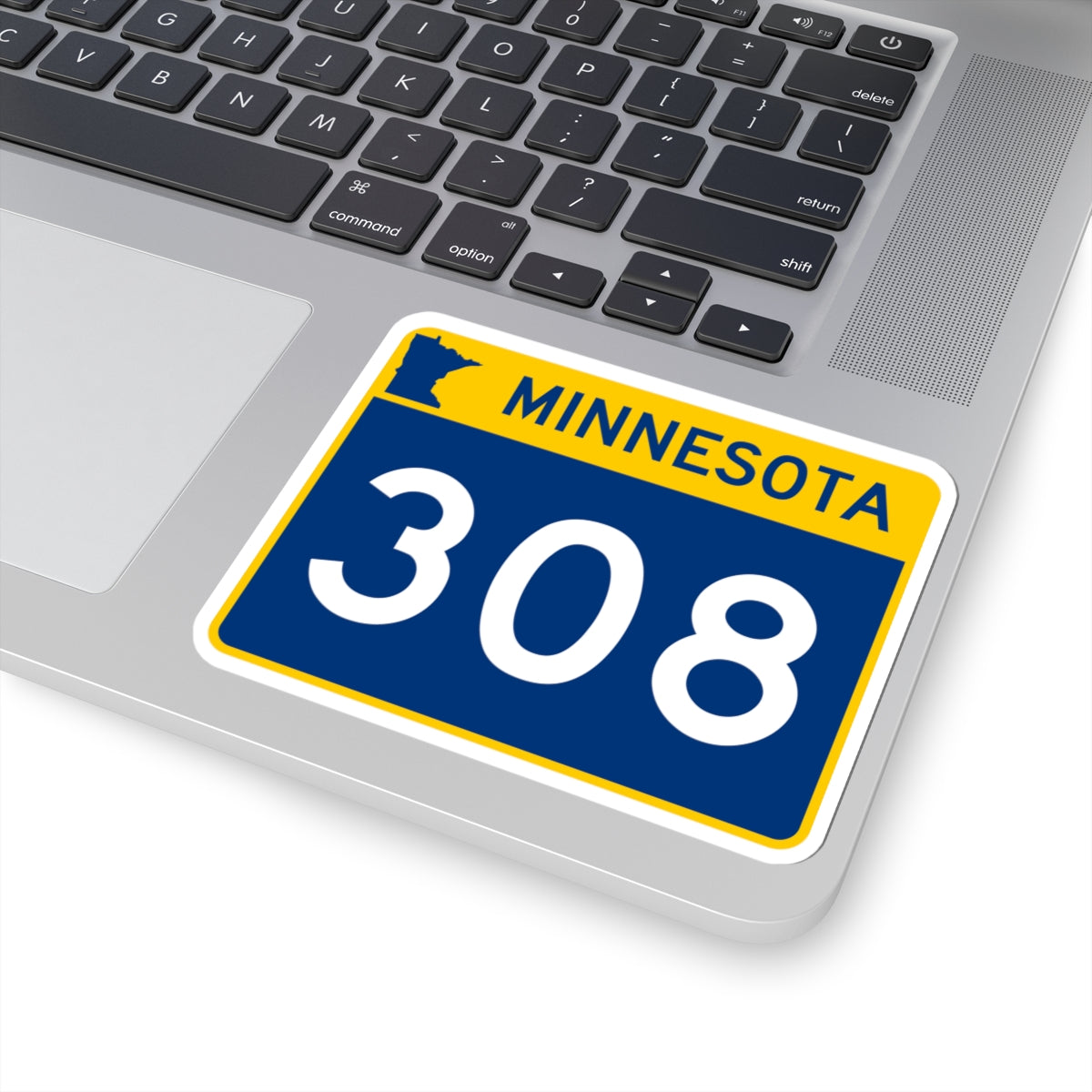 MN-308 wide (Minnesota) (Road Sign) STICKER Vinyl Kiss-Cut Decal