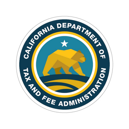 California Department of Tax and Fee Administration - STICKER Vinyl Kiss-Cut Decal-2 Inch-White-The Sticker Space