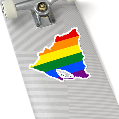 LGBT flag map of Nicaragua (Nicaragua) STICKER Vinyl Kiss-Cut Decal
