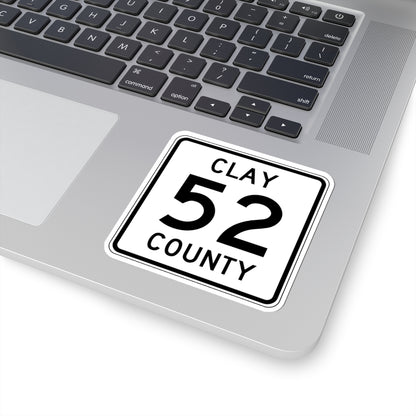 Clay County 52 MN (Minnesota) (Road Sign) STICKER Vinyl Kiss-Cut Decal