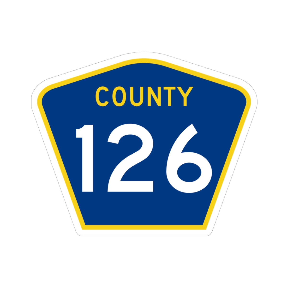 County 126 MN (Minnesota) (Road Sign) STICKER Vinyl Kiss-Cut Decal