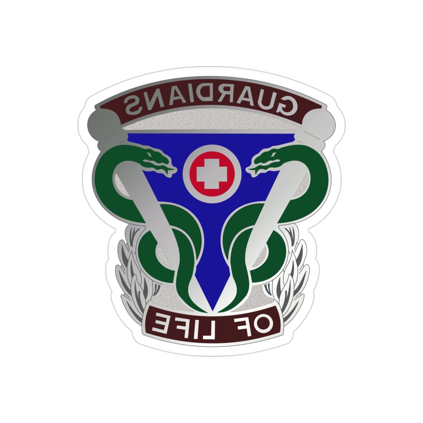 145 Surgical Hospital (U.S. Army) REVERSE PRINT Transparent STICKER-3" × 3"-The Sticker Space