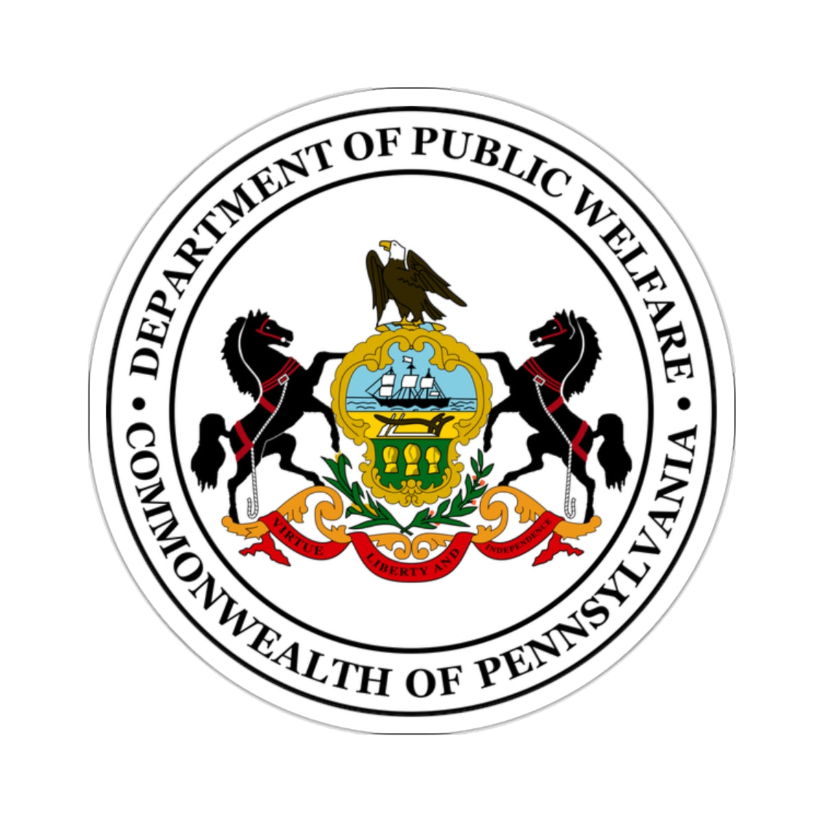 Seal of the Pennsylvania Department of Public Welfare - STICKER Vinyl Kiss-Cut Decal