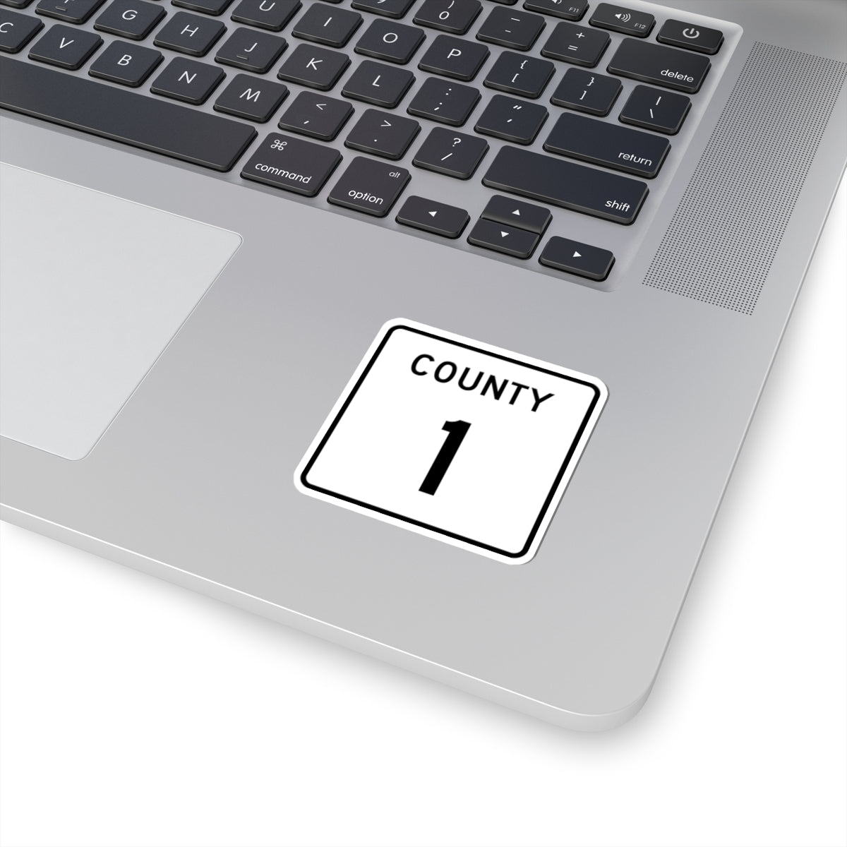 County 1 square (Minnesota) (Road Sign) STICKER Vinyl Kiss-Cut Decal