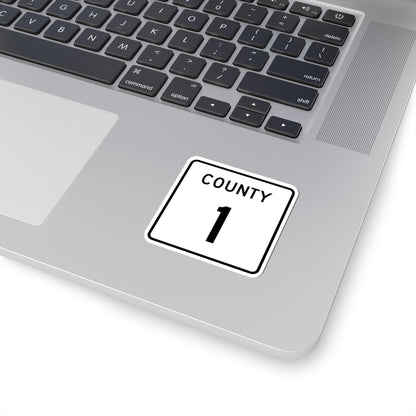 County 1 square (Minnesota) (Road Sign) STICKER Vinyl Kiss-Cut Decal