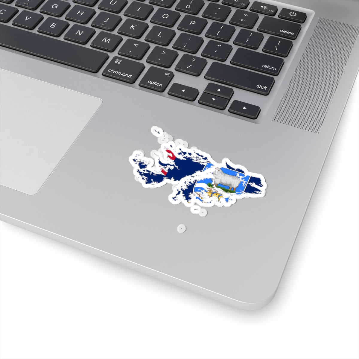 Flag-map of the Falkland Islands (United Kingdom) STICKER Vinyl Kiss-Cut Decal