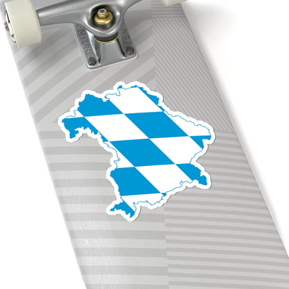 Flag map of Bavaria (Germany) STICKER Vinyl Kiss-Cut Decal