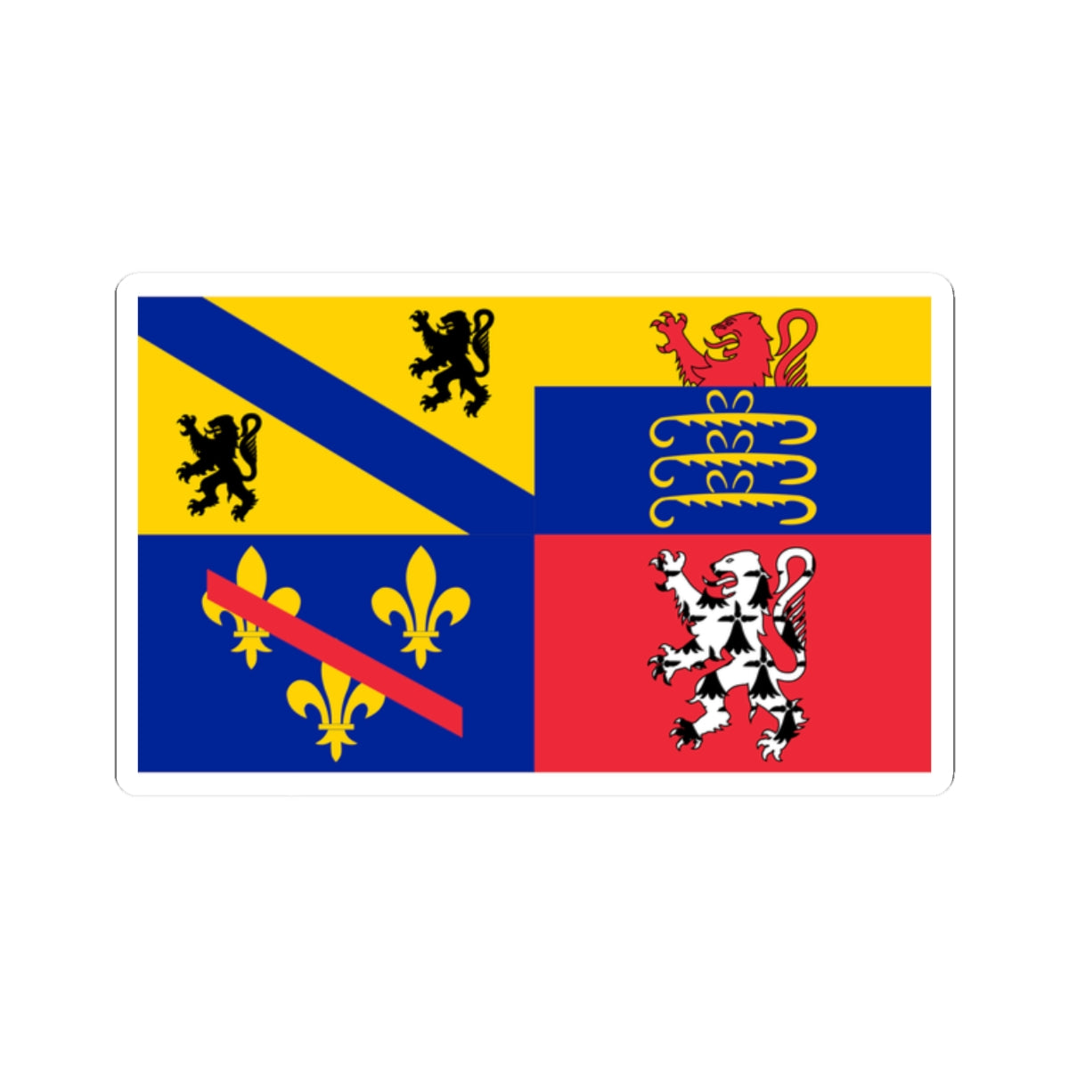 Flag of Ain (France) STICKER Vinyl Kiss-Cut Decal