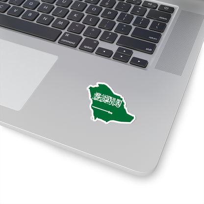 Flag-map of Saudi Arabia (Saudi Arabia) STICKER Vinyl Kiss-Cut Decal