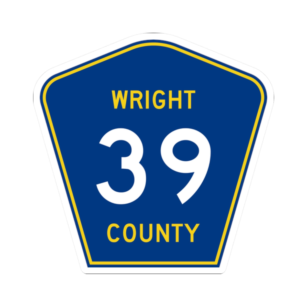 Wright County Route 39 (Minnesota) (Road Sign) STICKER Vinyl Kiss-Cut Decal