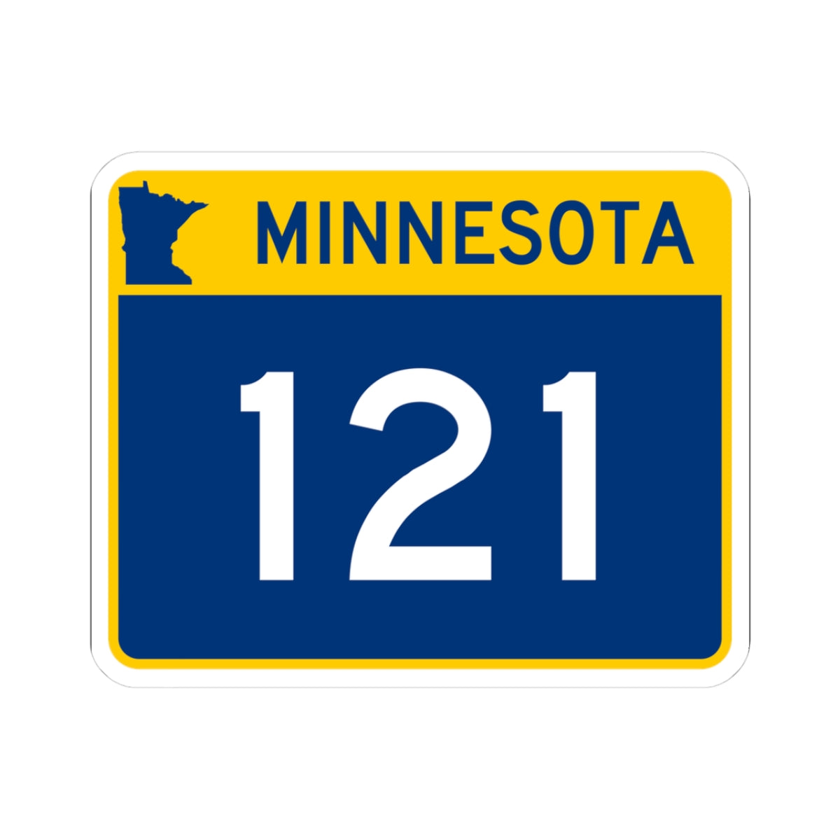 MN-121 wide (Minnesota) (Road Sign) STICKER Vinyl Kiss-Cut Decal