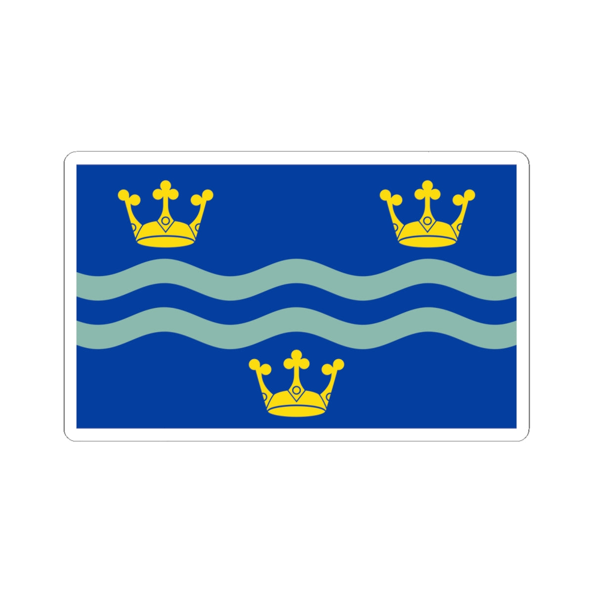 Cambridgeshire Flag (England) STICKER Vinyl Kiss-Cut Decal