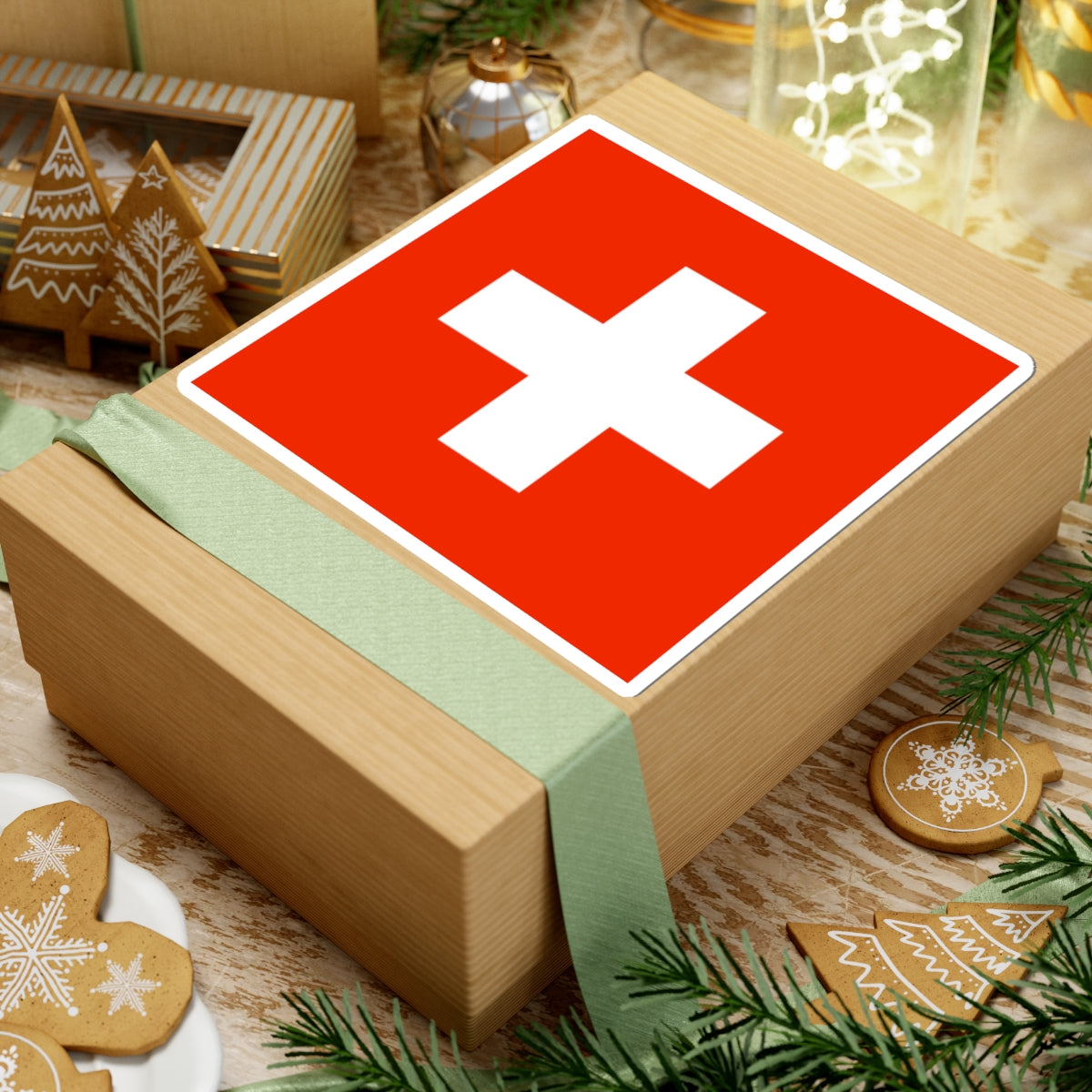 Flag of Switzerland WFB 2000 (Switzerland) STICKER Vinyl Kiss-Cut Decal