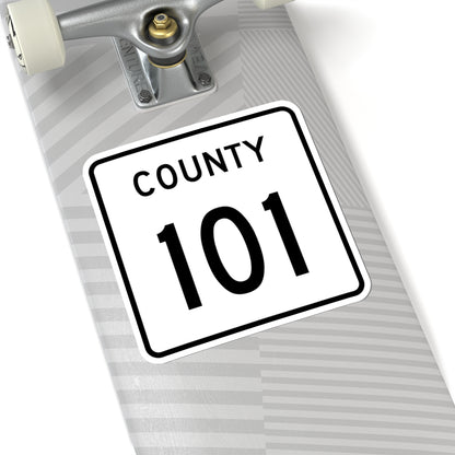 County 101 square (Minnesota) (Road Sign) STICKER Vinyl Kiss-Cut Decal