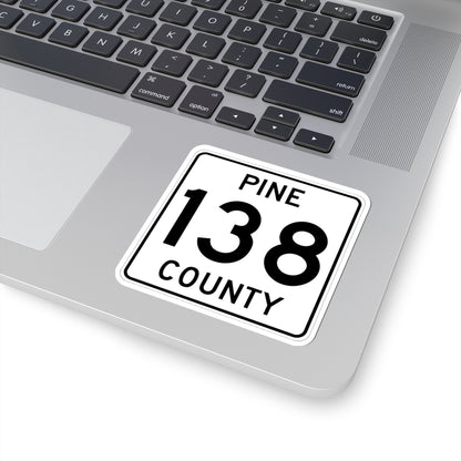 Pine County Route 138 MN (Minnesota) (Road Sign) STICKER Vinyl Kiss-Cut Decal