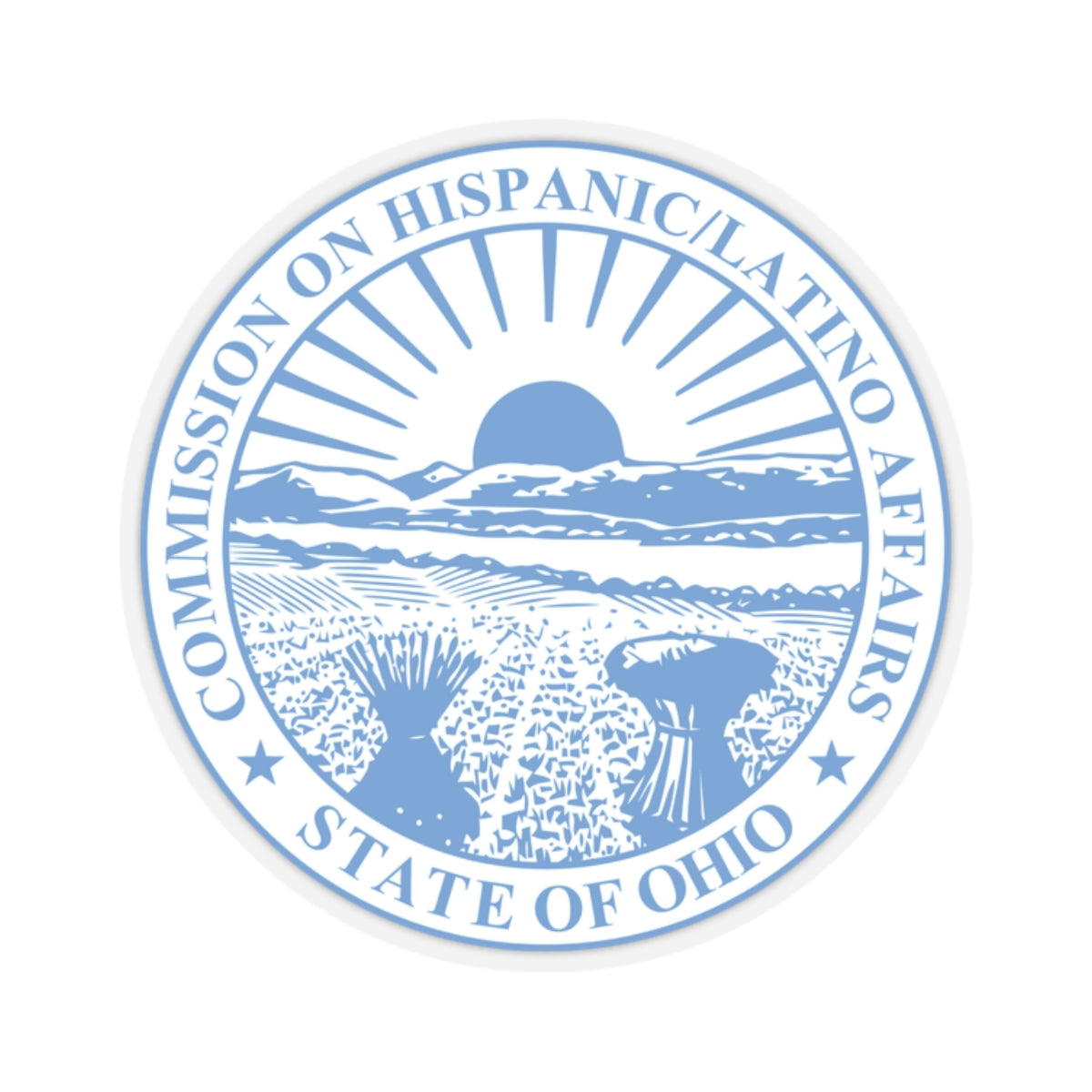 Seal of the Ohio Commission on Hispanic and Latino Affairs - STICKER Vinyl Kiss-Cut Decal