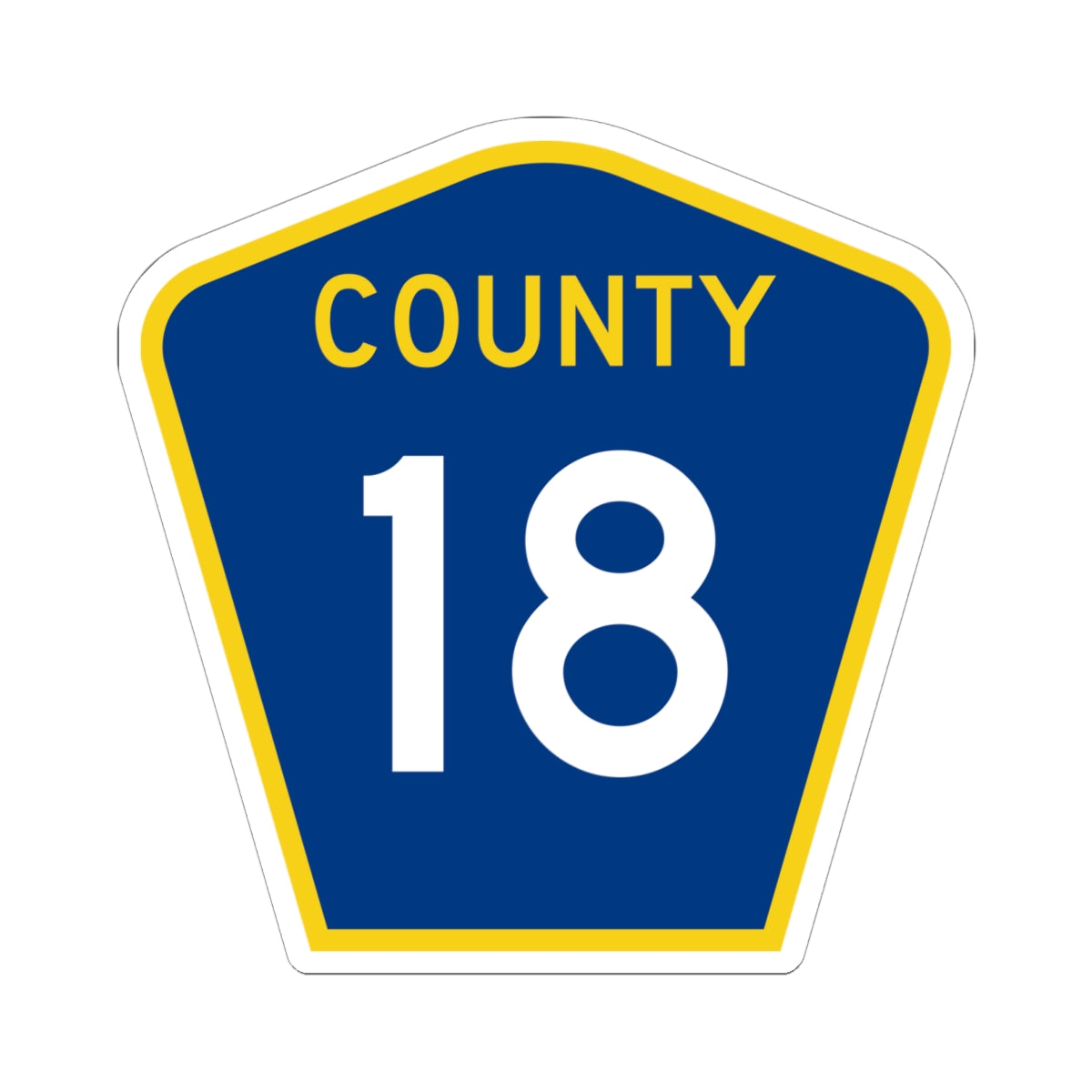 County 18 MN (Minnesota) (Road Sign) STICKER Vinyl Kiss-Cut Decal