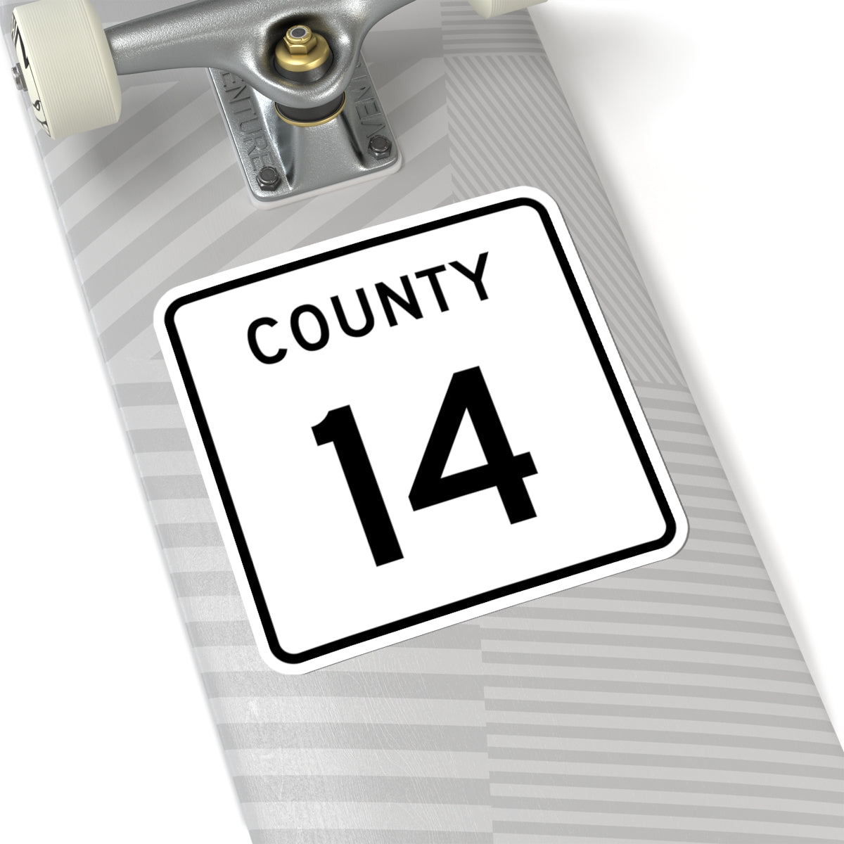 County 14 square (Minnesota) (Road Sign) STICKER Vinyl Kiss-Cut Decal