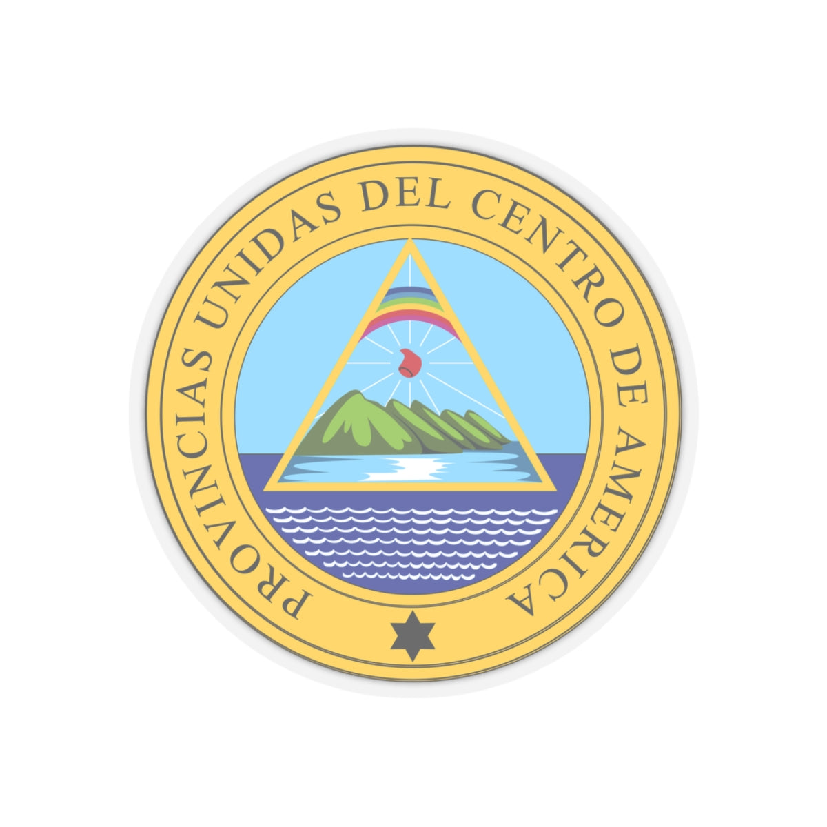Coat of arms of the United Provinces of Central America - STICKER Vinyl Kiss-Cut Decal