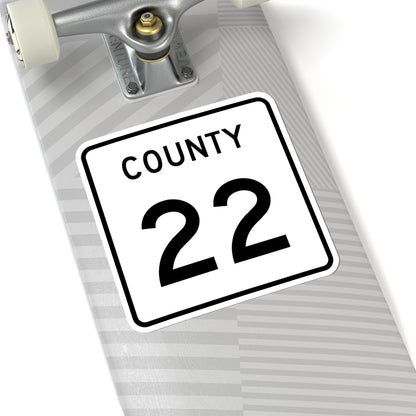 County 22 square (Minnesota) (Road Sign) STICKER Vinyl Kiss-Cut Decal