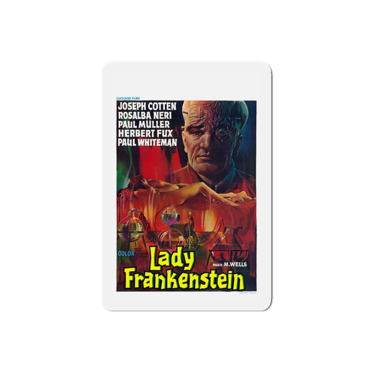 LADY FRANKENSTEIN (4) 1971 Movie Poster - Refrigerator Magnet-6" × 6"-The Sticker Space