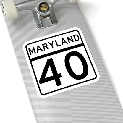 MD Route 40 (Maryland) (Road Sign) STICKER Vinyl Kiss-Cut Decal