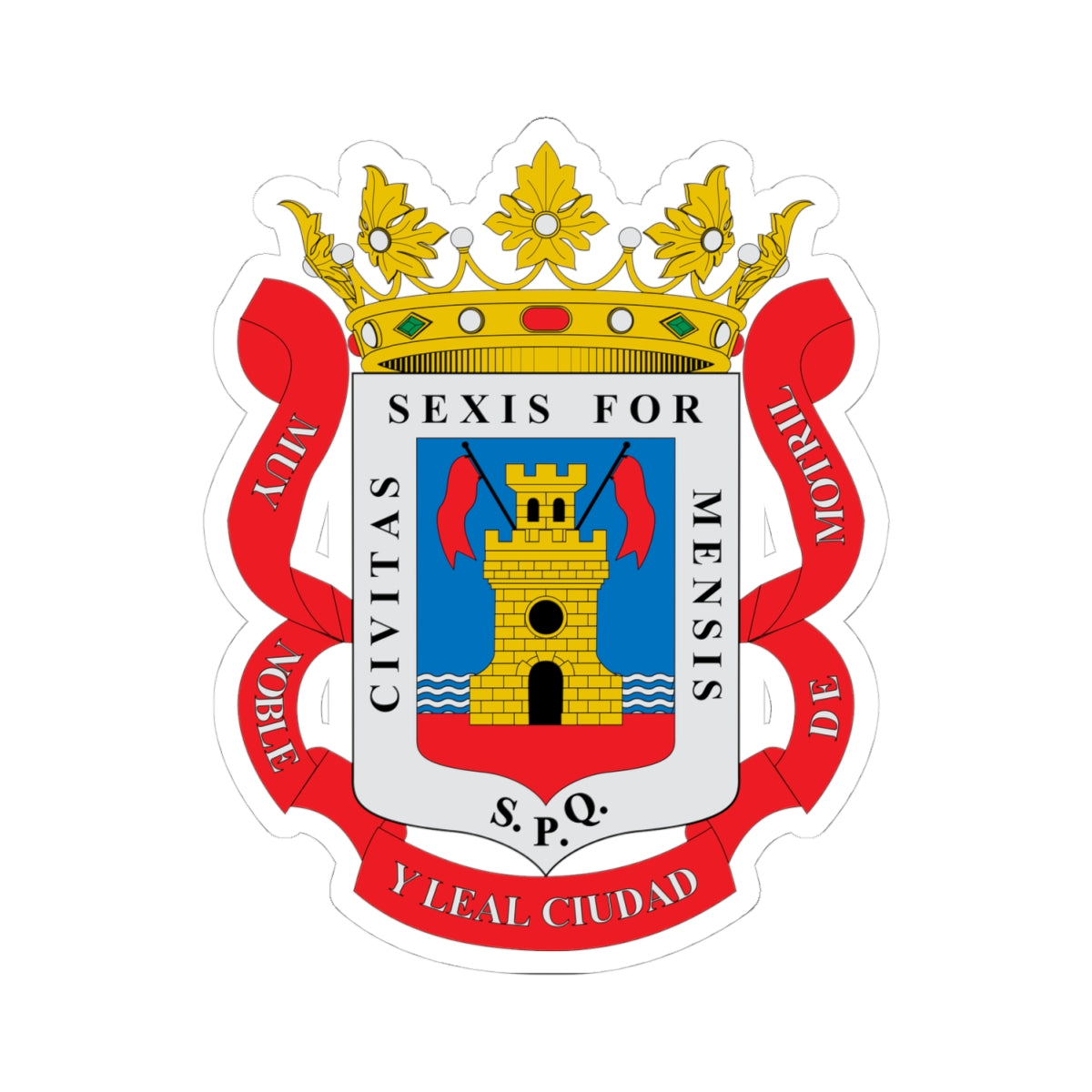 Escudo de Motril (Spain) (Coat of Arms) STICKER Vinyl Kiss-Cut Decal