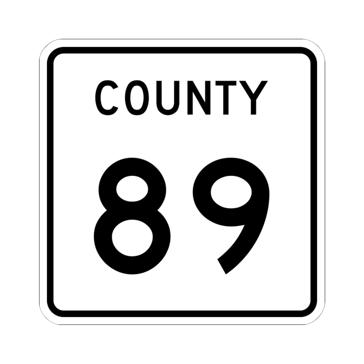 County 89 square (Minnesota) (Road Sign) STICKER Vinyl Kiss-Cut Decal
