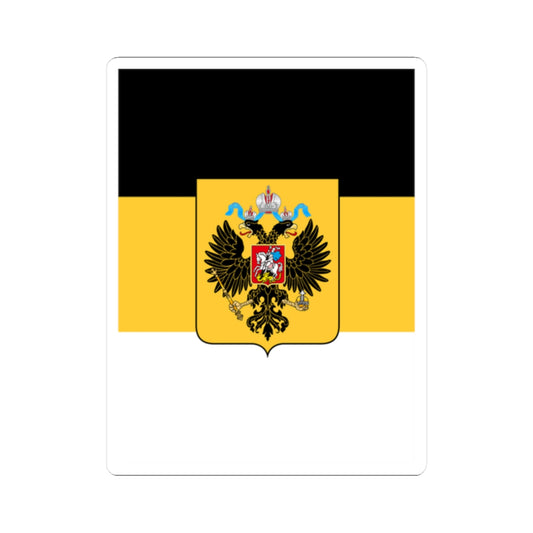 Vertical Flag of Russian Empire 1858-1896 with coat of arms (Estonia) STICKER Vinyl Kiss-Cut Decal