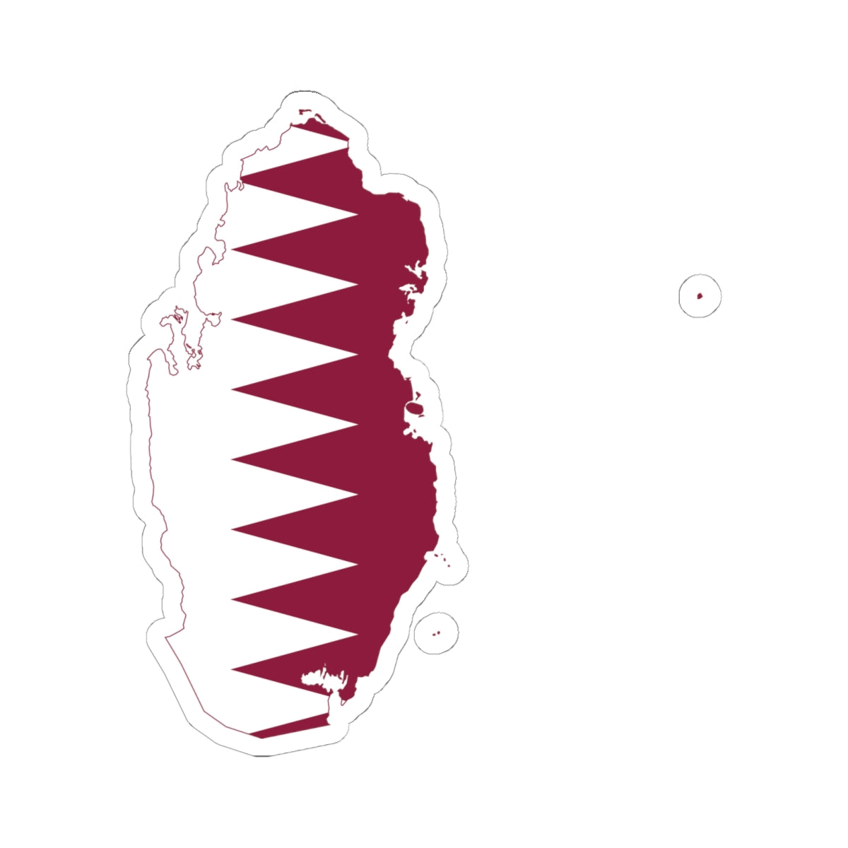 Flag-map of Qatar precise boundaries (Qatar) STICKER Vinyl Kiss-Cut Decal