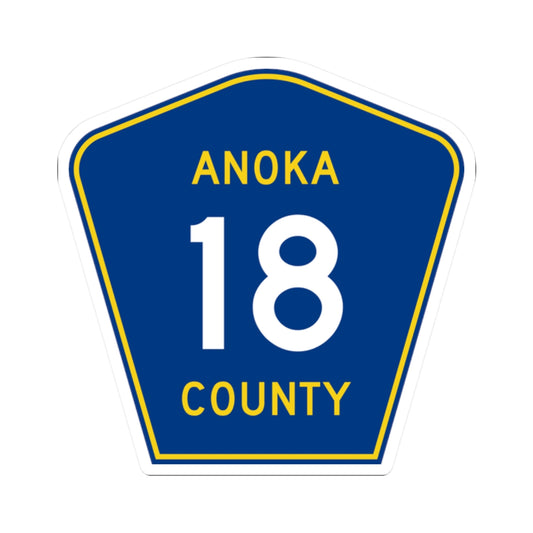 Anoka County 18 (Minnesota) (Road Sign) STICKER Vinyl Kiss-Cut Decal