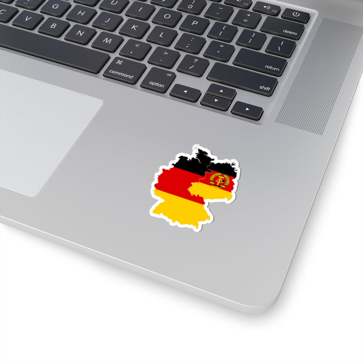 Flag-map of East  West Germany (Germany) STICKER Vinyl Kiss-Cut Decal