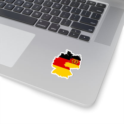 Flag-map of East  West Germany (Germany) STICKER Vinyl Kiss-Cut Decal