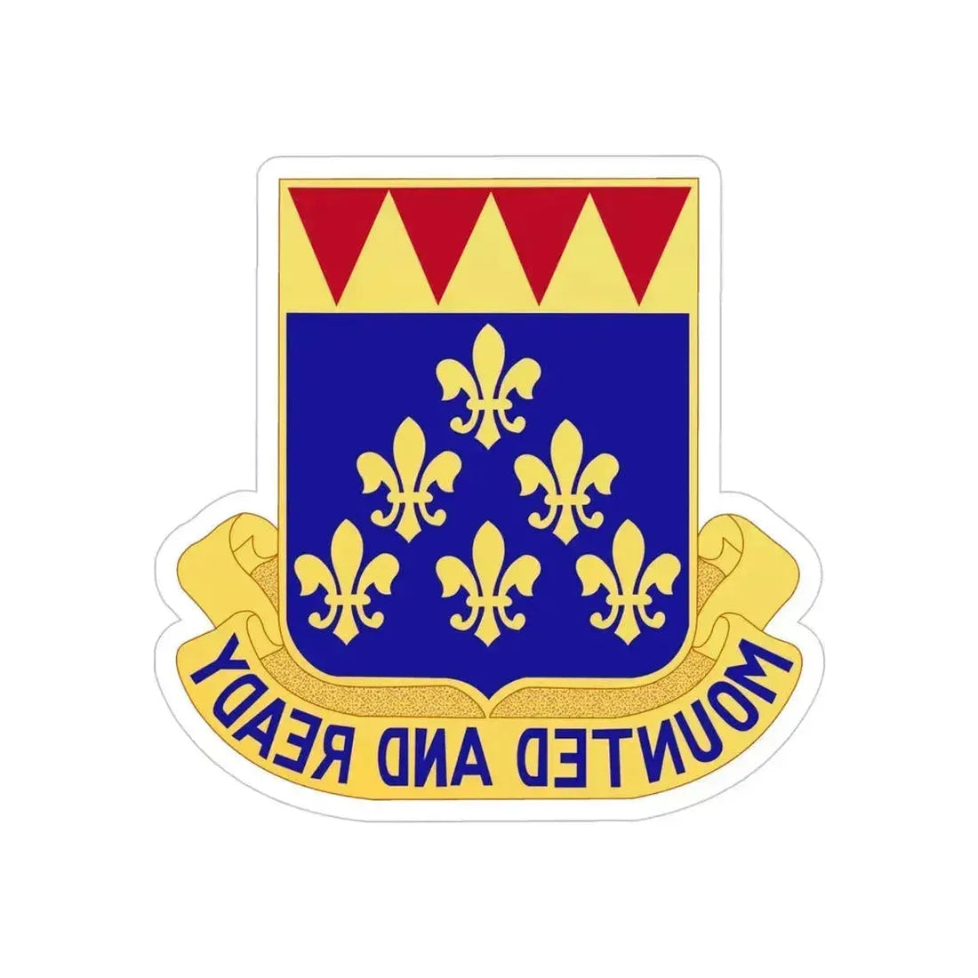 146 Cavalry Regiment (U.S. Army) REVERSE PRINT Transparent Die-Cut STICKER 4 Inch Die-Cut Transparent - The Sticker Space