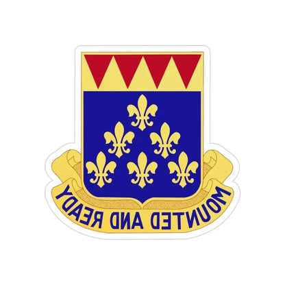 146 Cavalry Regiment (U.S. Army) REVERSE PRINT Transparent Die-Cut STICKER 4 Inch Die-Cut Transparent - The Sticker Space