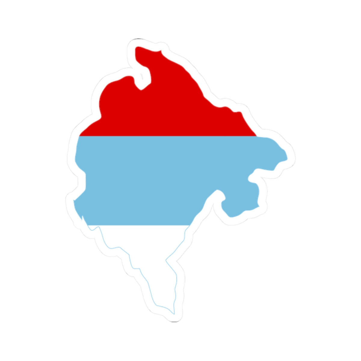 Flag-map of Montenegro 1993-2004 (Montenegro) STICKER Vinyl Kiss-Cut Decal