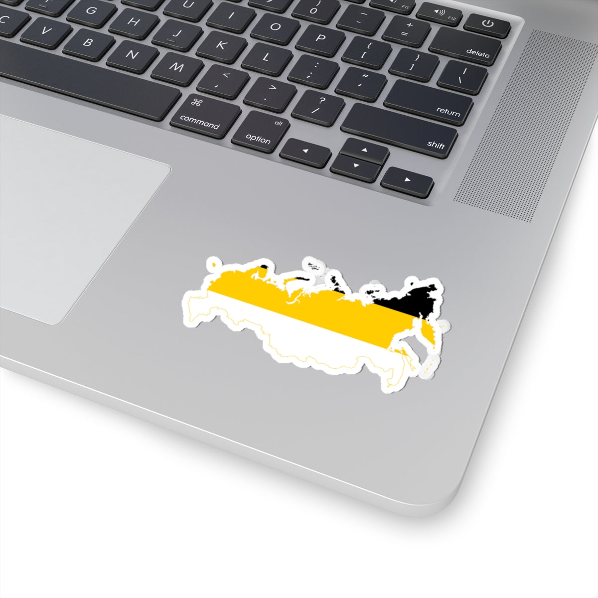 Flag-map of Russia Black-Yellow-White (Russia) STICKER Vinyl Kiss-Cut Decal