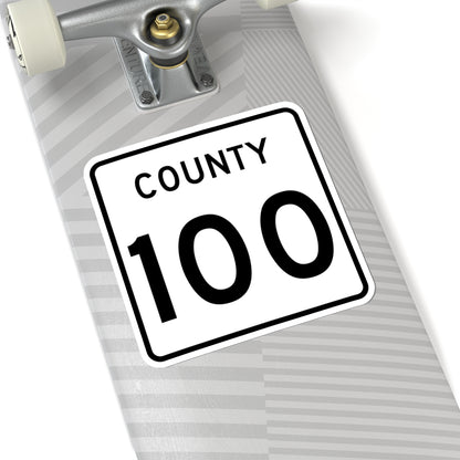 County 100 square (Minnesota) (Road Sign) STICKER Vinyl Kiss-Cut Decal