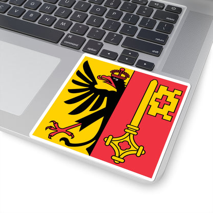 Flag of Canton of Geneva (Switzerland) STICKER Vinyl Kiss-Cut Decal