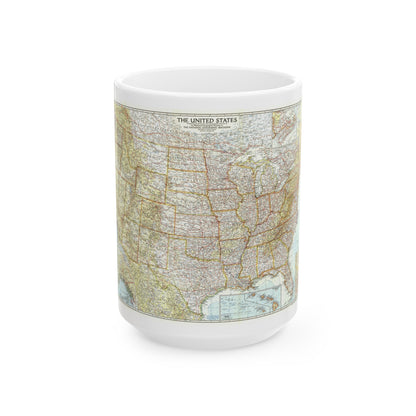 USA - The United States (1956) (Map) White Coffee Mug-15oz-The Sticker Space
