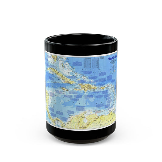 West Indies 1 (1987) (Map) Black Coffee Mug-15oz-The Sticker Space
