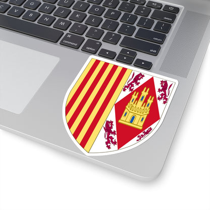 Arms of Eleanor of Alburquerque Queen of Aragon (Spain) (Coat of Arms) STICKER Vinyl Kiss-Cut Decal