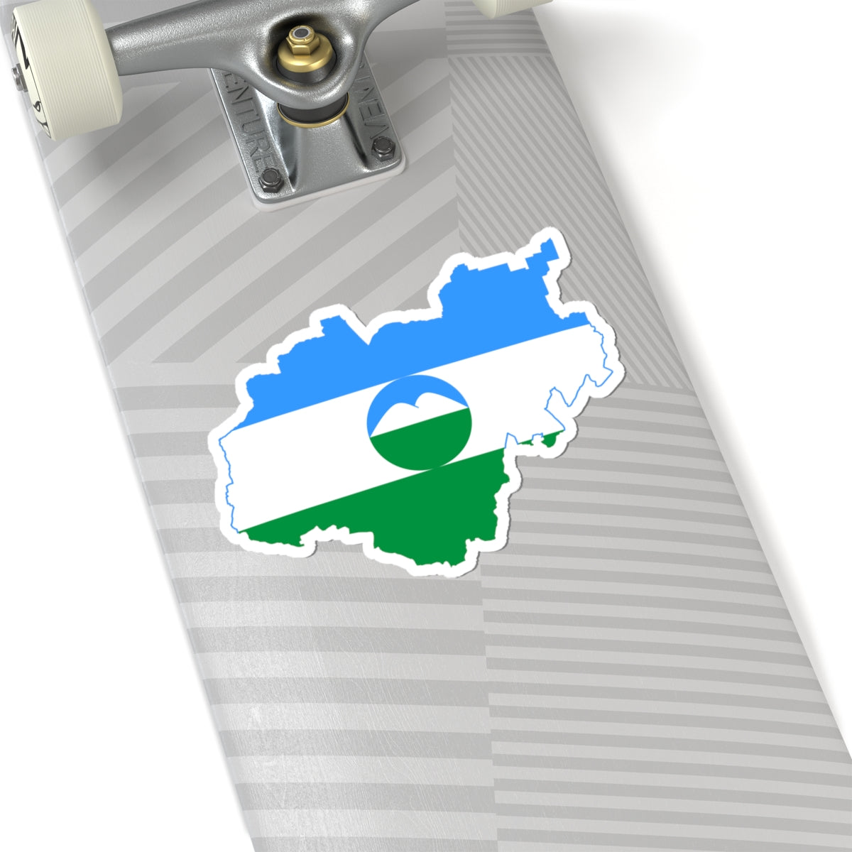 Flag-map of Kabardino-Balkaria (Russia) STICKER Vinyl Kiss-Cut Decal