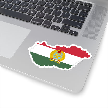 Flag-map of Hungary 1949-1956 (Hungary) STICKER Vinyl Kiss-Cut Decal